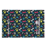 Colorful Paw And Bone Pattern Print Placemat