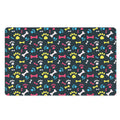 Colorful Paw And Bone Pattern Print Polyester Doormat