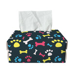 Colorful Paw And Bone Pattern Print Rectangle Tissue Box Cover