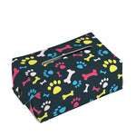 Colorful Paw And Bone Pattern Print Rectangle Tissue Box Cover