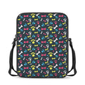 Colorful Paw And Bone Pattern Print Rectangular Crossbody Bag