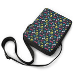 Colorful Paw And Bone Pattern Print Rectangular Crossbody Bag