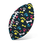 Colorful Paw And Bone Pattern Print Rugby Ball