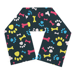 Colorful Paw And Bone Pattern Print Scarf