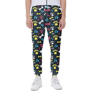 Colorful Paw And Bone Pattern Print Scuba Joggers