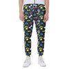 Colorful Paw And Bone Pattern Print Scuba Joggers