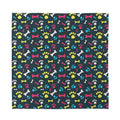 Colorful Paw And Bone Pattern Print Silk Bandana