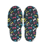 Colorful Paw And Bone Pattern Print Slippers