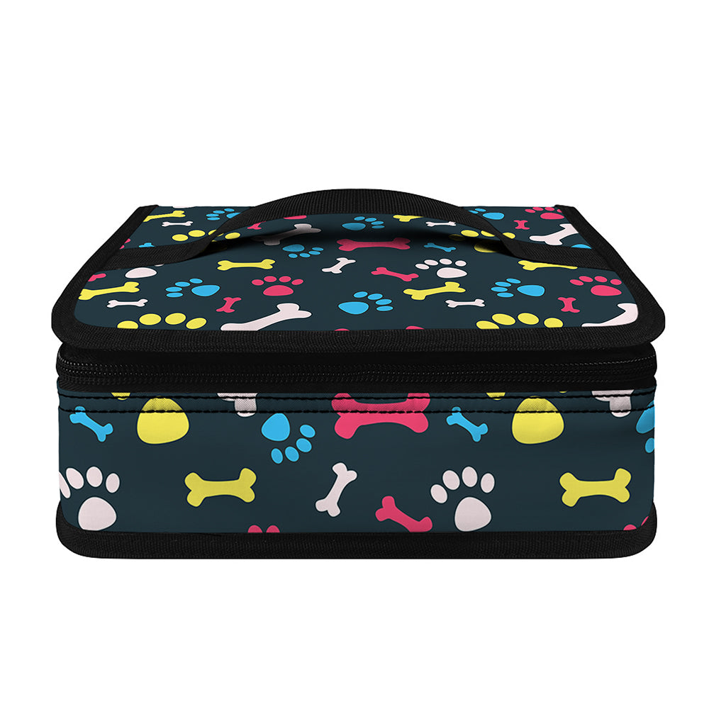 Colorful Paw And Bone Pattern Print Small Lunch Bag