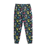 Colorful Paw And Bone Pattern Print Sweatpants