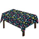 Colorful Paw And Bone Pattern Print Tablecloth