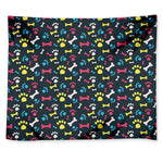 Colorful Paw And Bone Pattern Print Tapestry