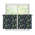 Colorful Paw And Bone Pattern Print Tier Curtains