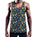Colorful Paw And Bone Pattern Print Men's Workout Tank Top