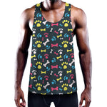 Colorful Paw And Bone Pattern Print Training Tank Top