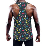 Colorful Paw And Bone Pattern Print Training Tank Top