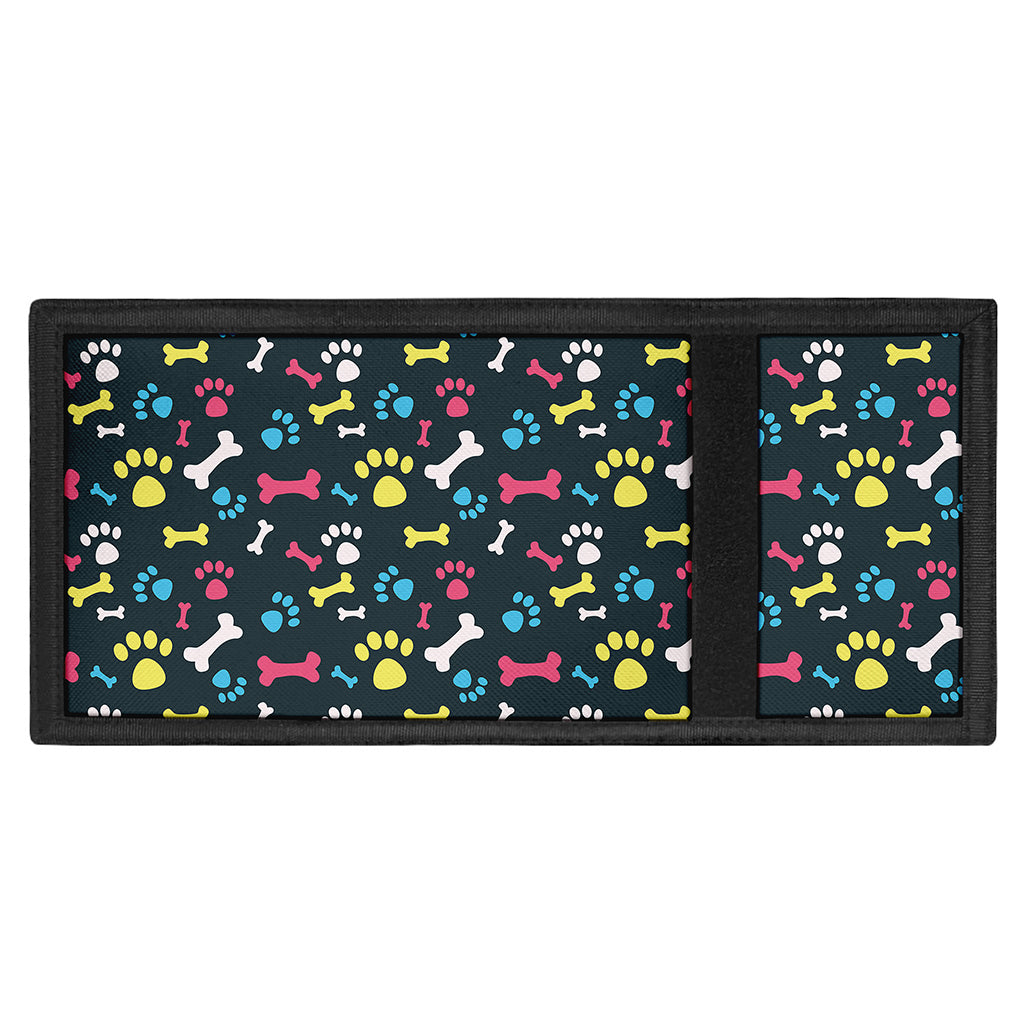Colorful Paw And Bone Pattern Print Trifold Wallet