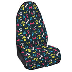 Colorful Paw And Bone Pattern Print Waterproof Car Seat Cover