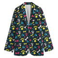 Colorful Paw And Bone Pattern Print Women's Blazer