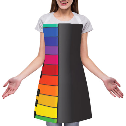 Colorful Piano Keyboard Print Adjustable Apron