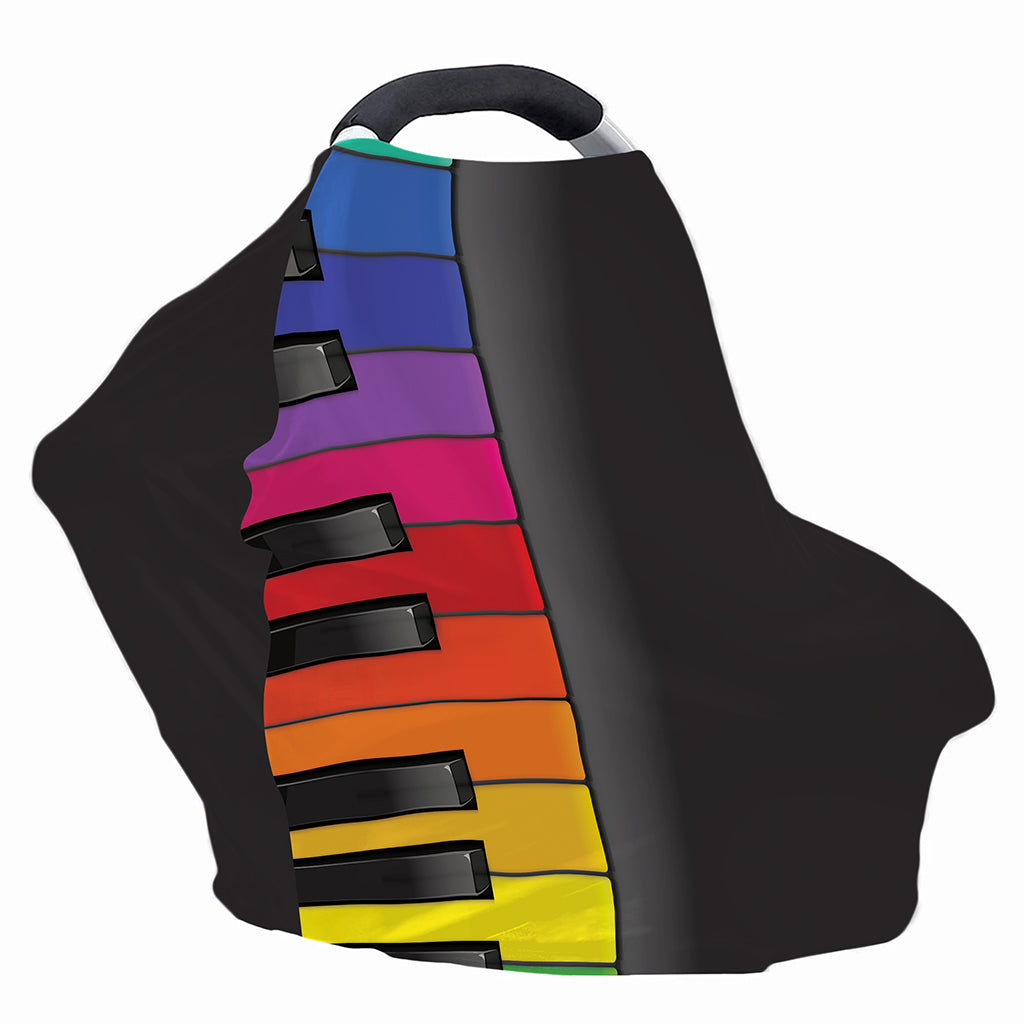 Colorful Piano Keyboard Print Baby Seat Cover