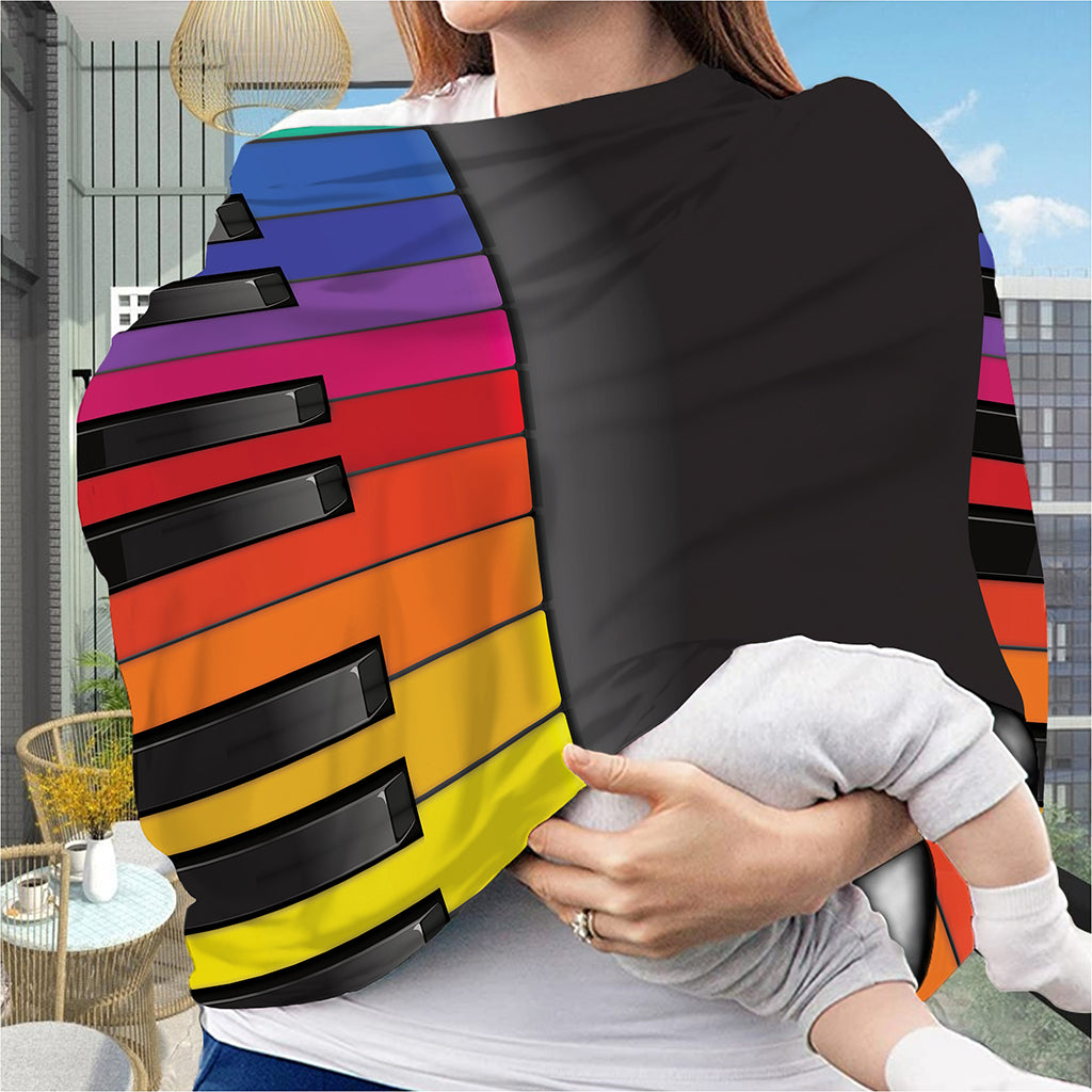 Colorful Piano Keyboard Print Baby Seat Cover