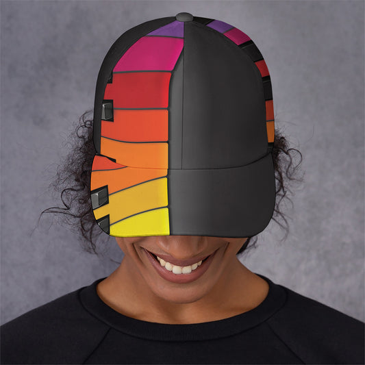 Colorful Piano Keyboard Print Baseball Cap