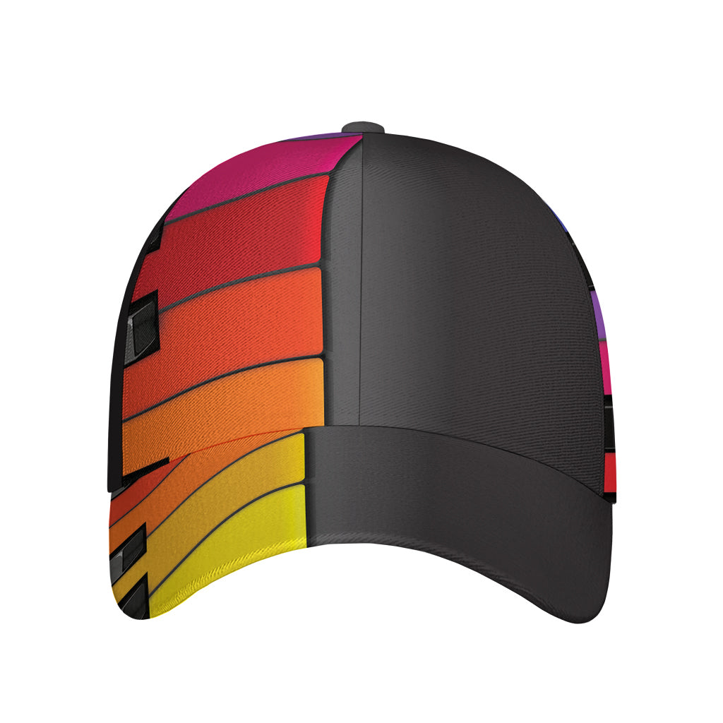 Colorful Piano Keyboard Print Baseball Cap