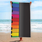 Colorful Piano Keyboard Print Beach Towel