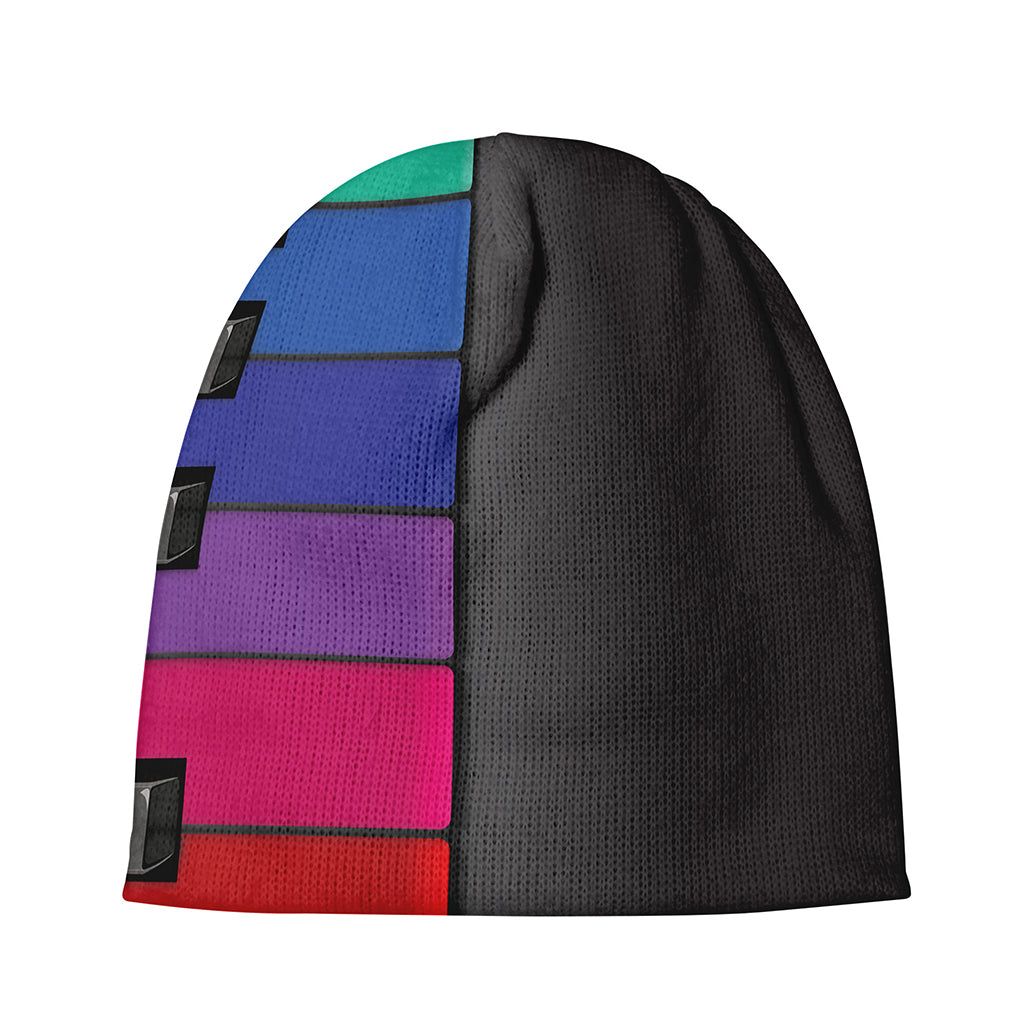 Colorful Piano Keyboard Print Beanie