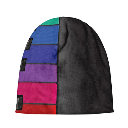 Colorful Piano Keyboard Print Beanie