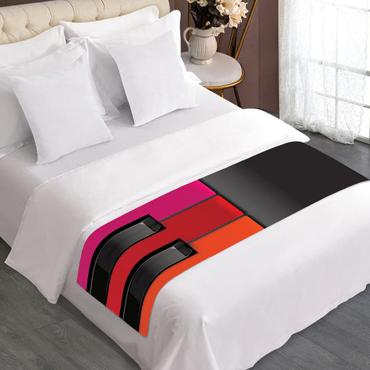 Colorful Piano Keyboard Print Bed Runner