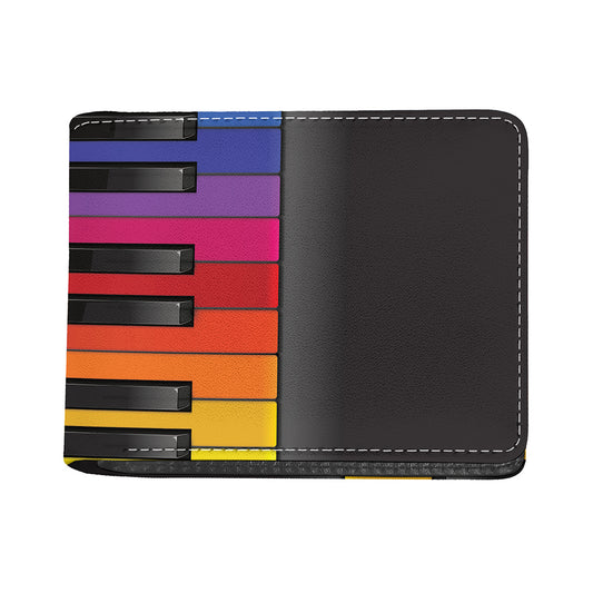 Colorful Piano Keyboard Print Bifold Wallet