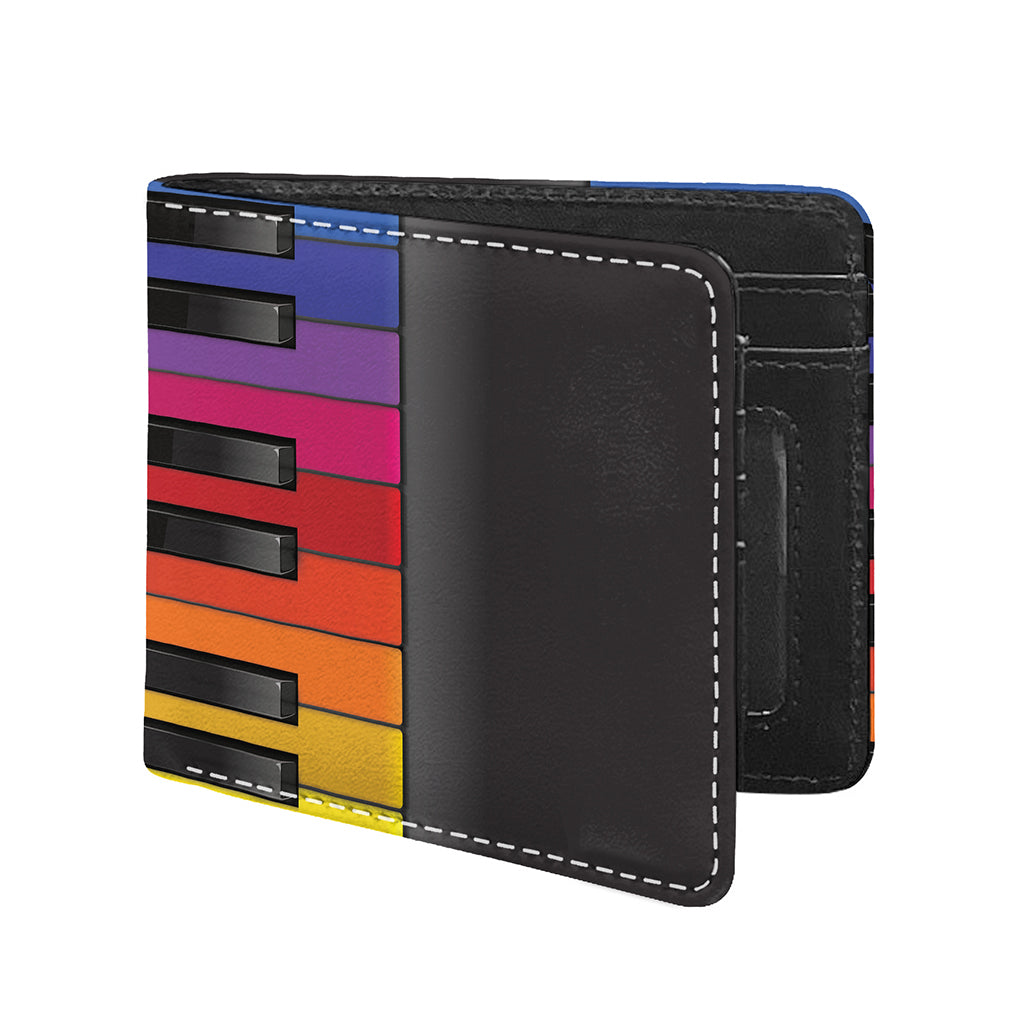 Colorful Piano Keyboard Print Bifold Wallet