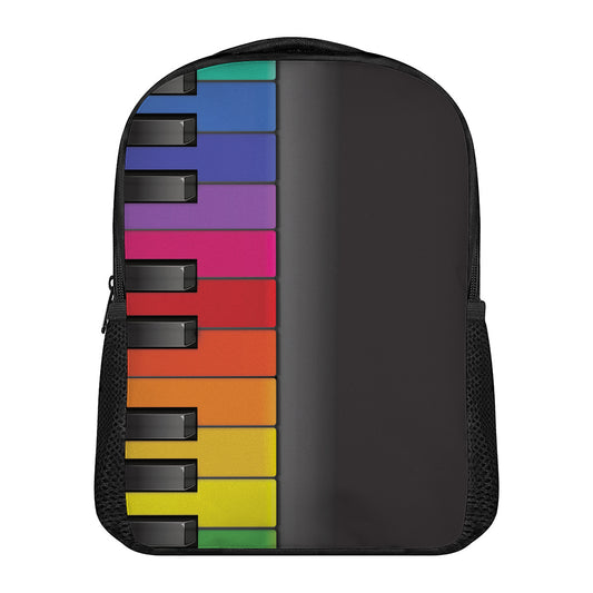 Colorful Piano Keyboard Print Casual Backpack
