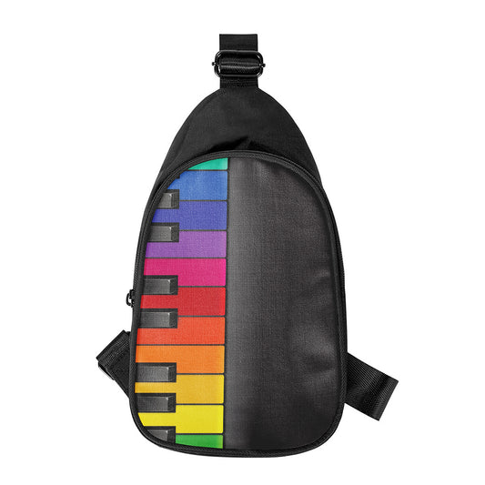 Colorful Piano Keyboard Print Chest Bag