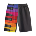 Colorful Piano Keyboard Print Cotton Shorts