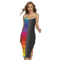 Colorful Piano Keyboard Print Cross Back Cami Dress