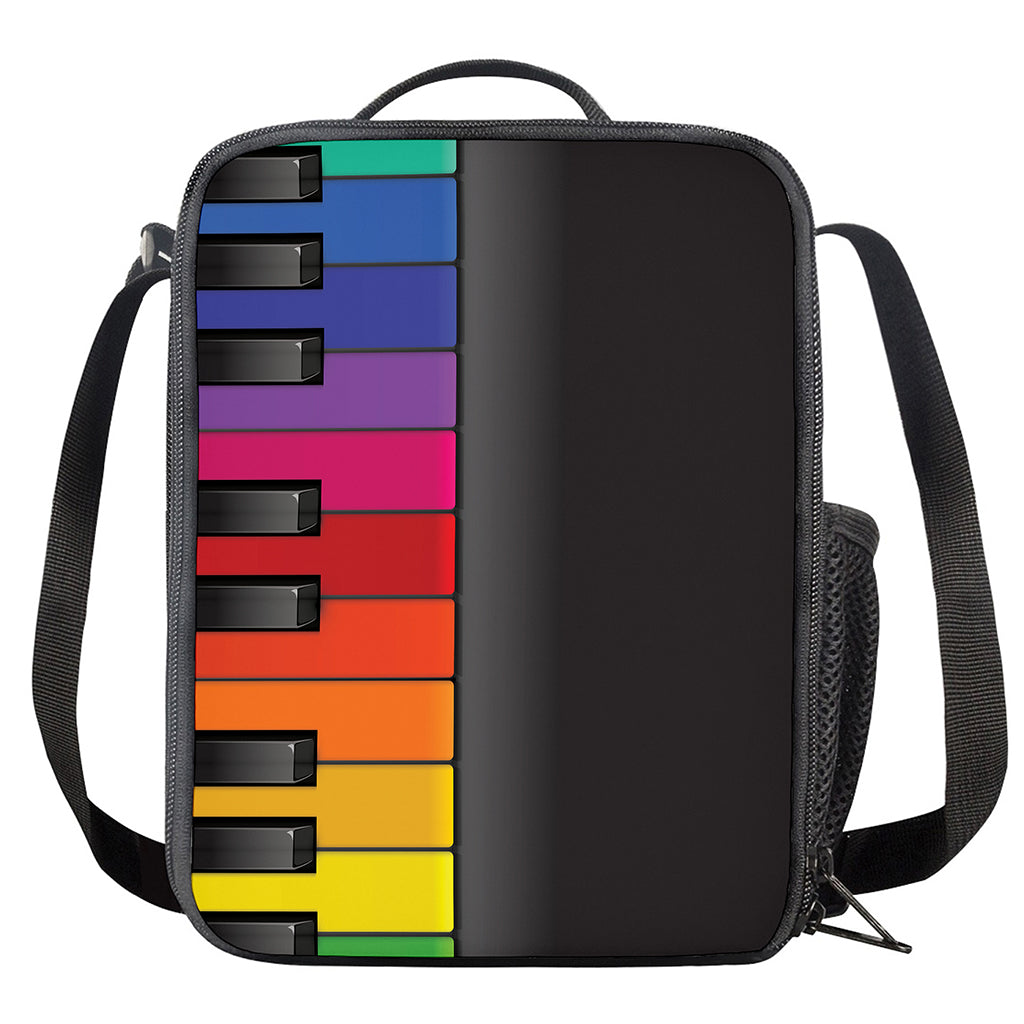 Colorful Piano Keyboard Print Crossbody Lunch Bag