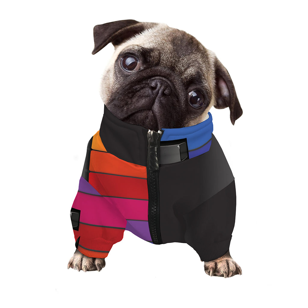 Colorful Piano Keyboard Print Dog Zip Up Jacket