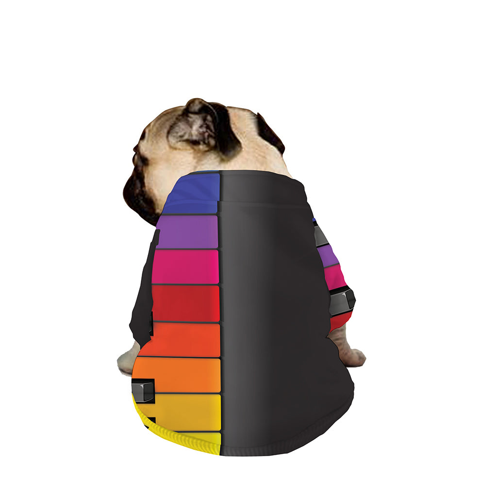 Colorful Piano Keyboard Print Dog Zip Up Jacket