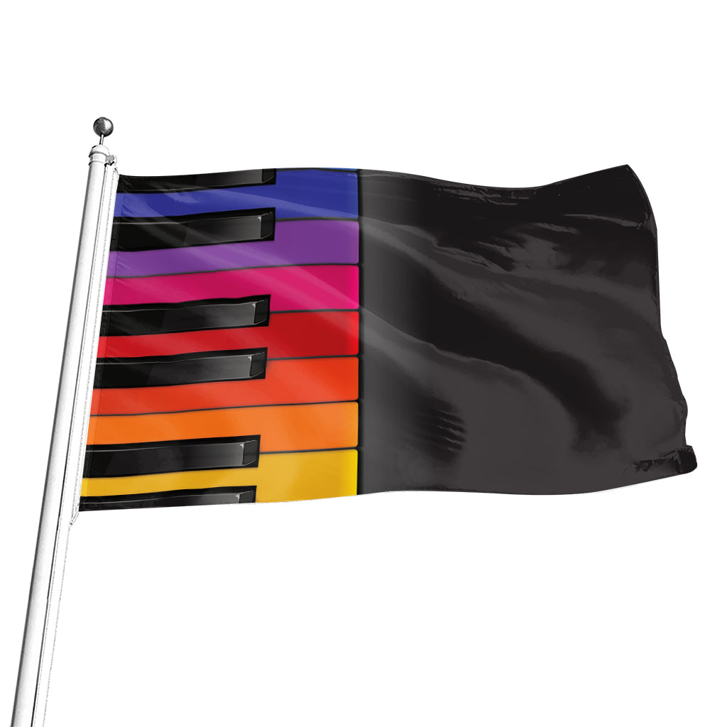 Colorful Piano Keyboard Print Flag