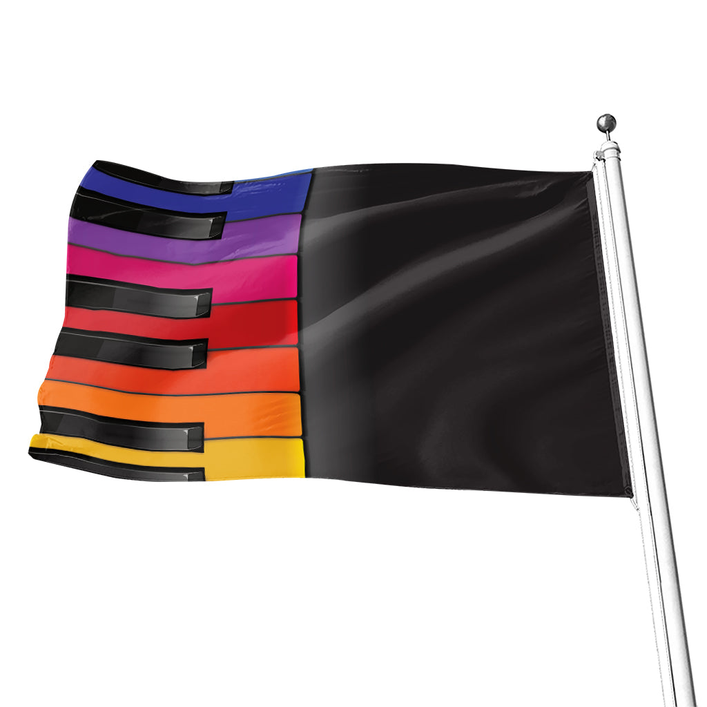 Colorful Piano Keyboard Print Flag