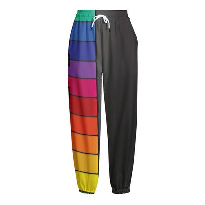 Colorful Piano Keyboard Print Fleece Lined Knit Pants