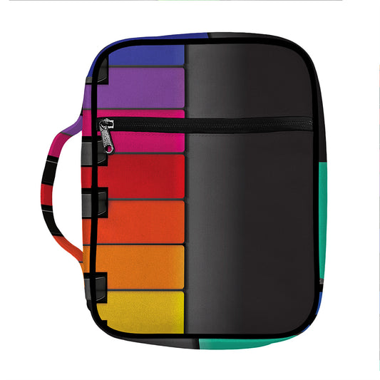 Colorful Piano Keyboard Print Front Pocket Bible Bag