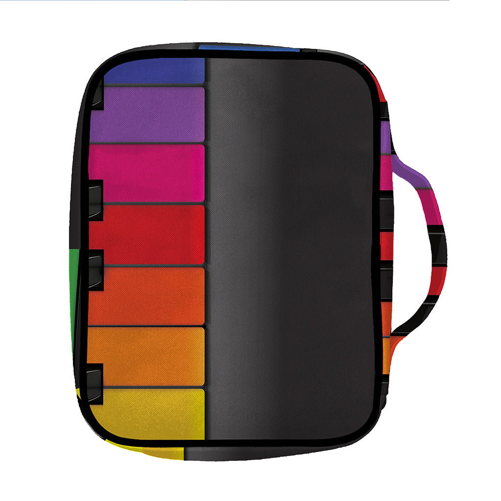 Colorful Piano Keyboard Print Front Pocket Bible Bag