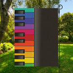 Colorful Piano Keyboard Print Garden Flag