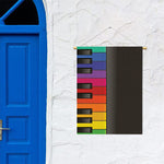 Colorful Piano Keyboard Print Garden Flag