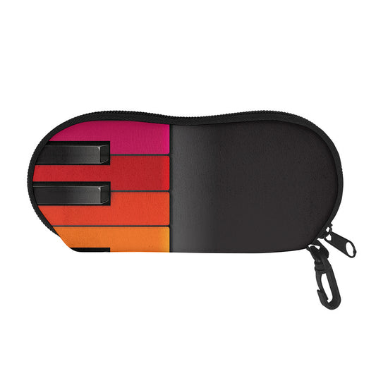 Colorful Piano Keyboard Print Glasses Case