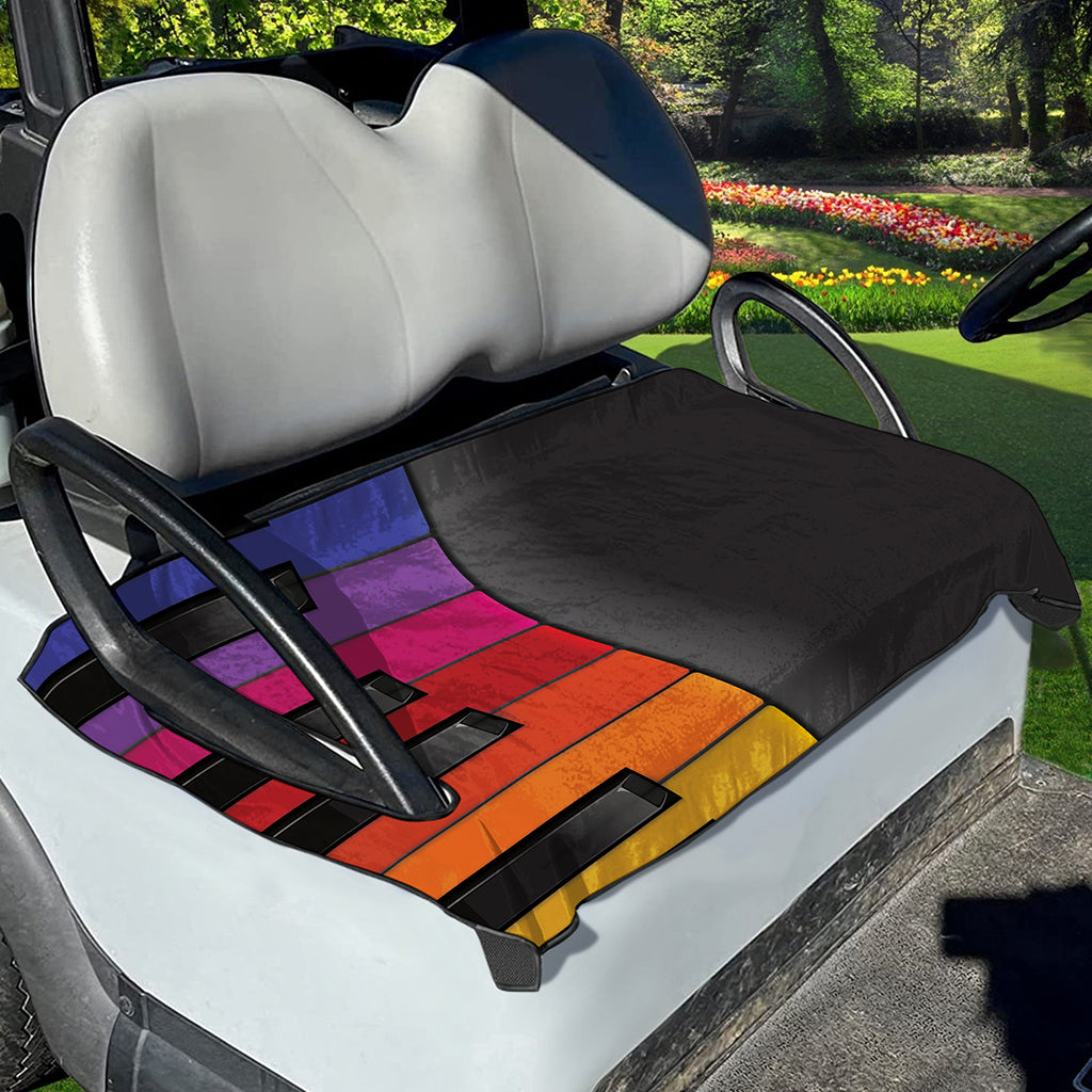 Colorful Piano Keyboard Print Golf Cart Seat Cover